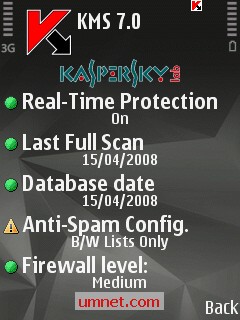 game pic for KASPERSKY MOBILE SECUIRTY S60 3rd